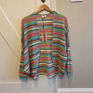 Andree striped cocoon cardigan-NWT